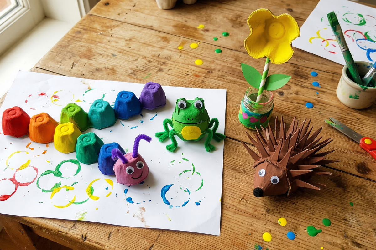 Basteln mit Eierkartons: 10 einfache Ideen für Kinder